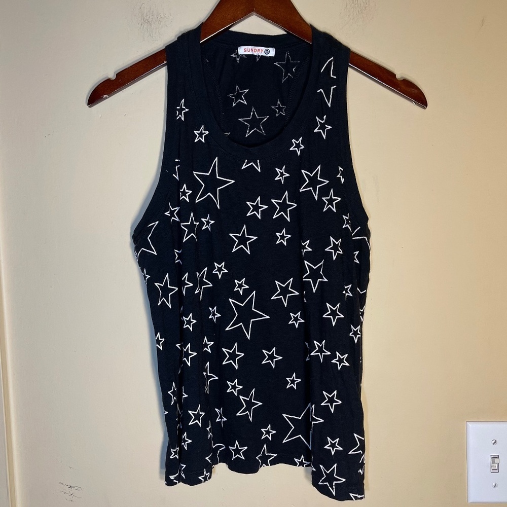 Sundry Black Star Tank Top